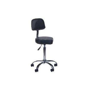 Taboret kosmetyczny z oparciem BH-7268 Czarny